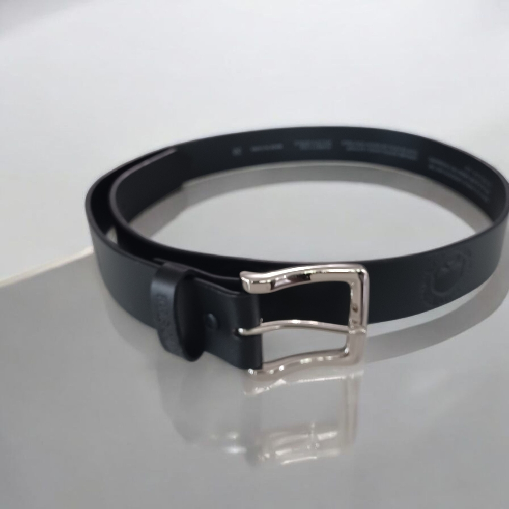Harley-Davidson Black Leather Belt with Silver Buckle